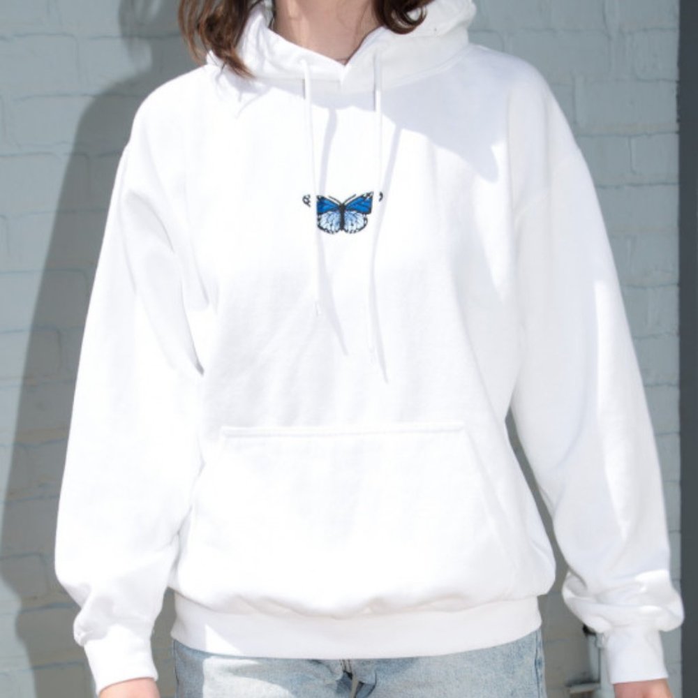 BRANDY MELVILLE BLUE BUTTERFLY HOODIE